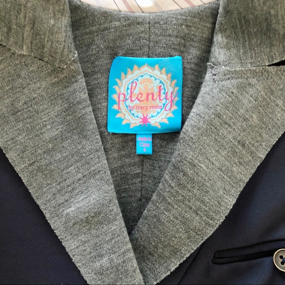 Tracy Reese Navy Grey Blazer Coatigan (S) - Picture 8 of 15